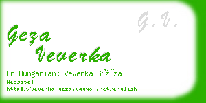 geza veverka business card